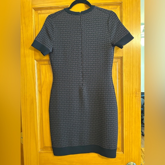 NWT Michael Kors Logo Jacquard Black and Brown Dress - Picture 2 of 5
